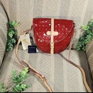 Arcadia Patent Leather Saddle Bag